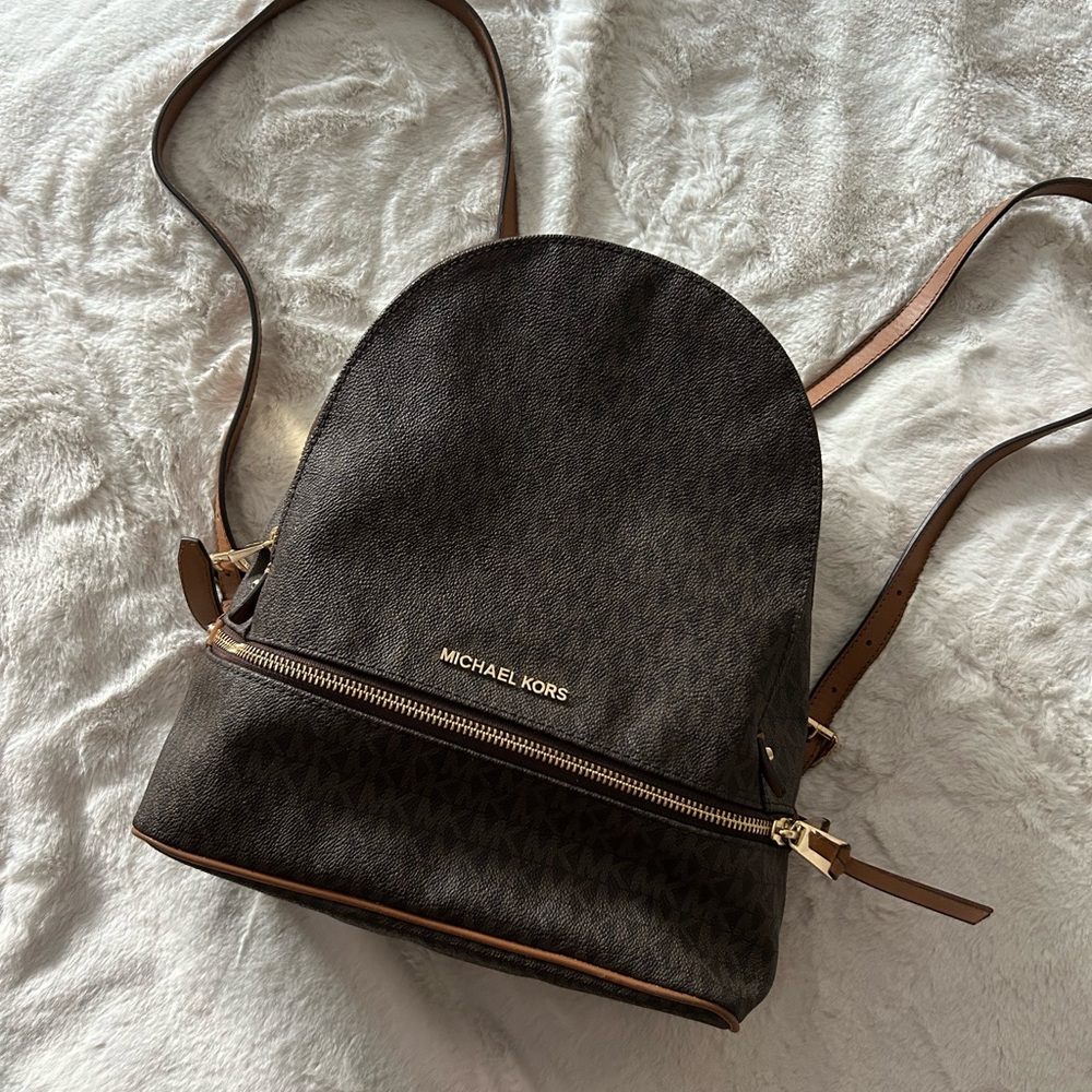 Michael Kors Brown Monogram Backpack